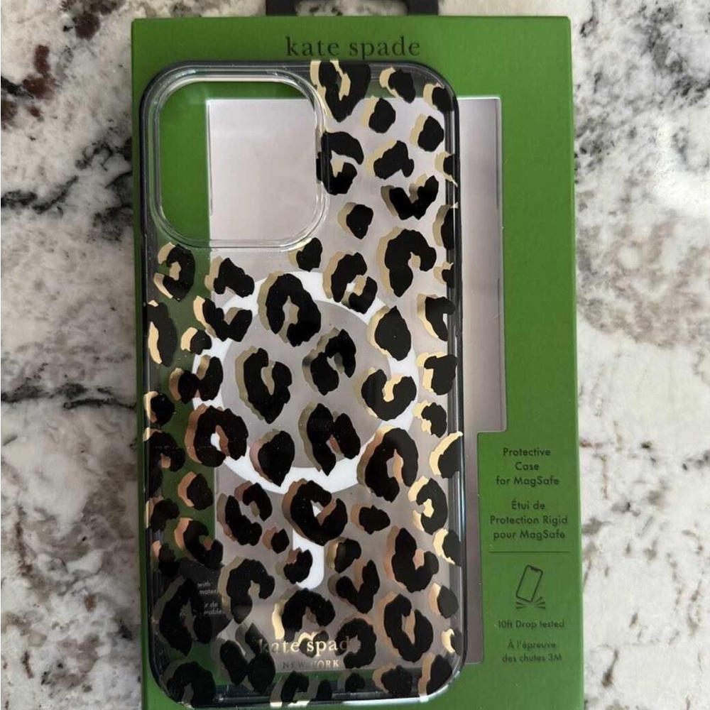 Kate Spade Leopard Print MagSafe Case - Black and Tan